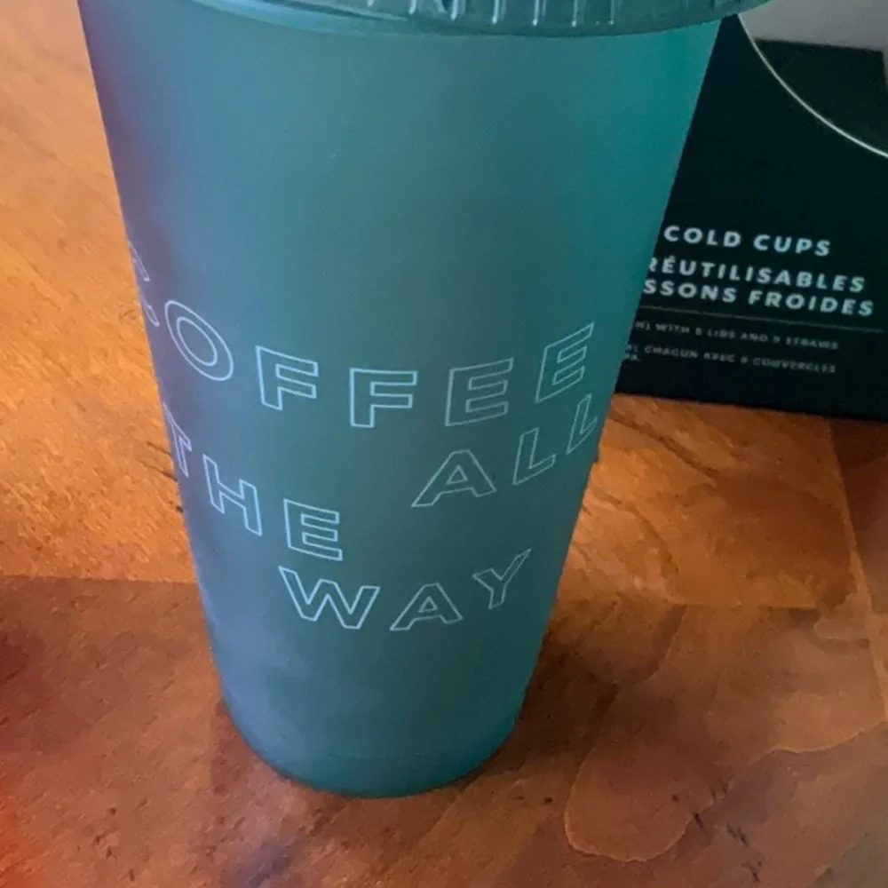 Starbucks Holiday Reusable Cold Cups with lids and straws, set of 3